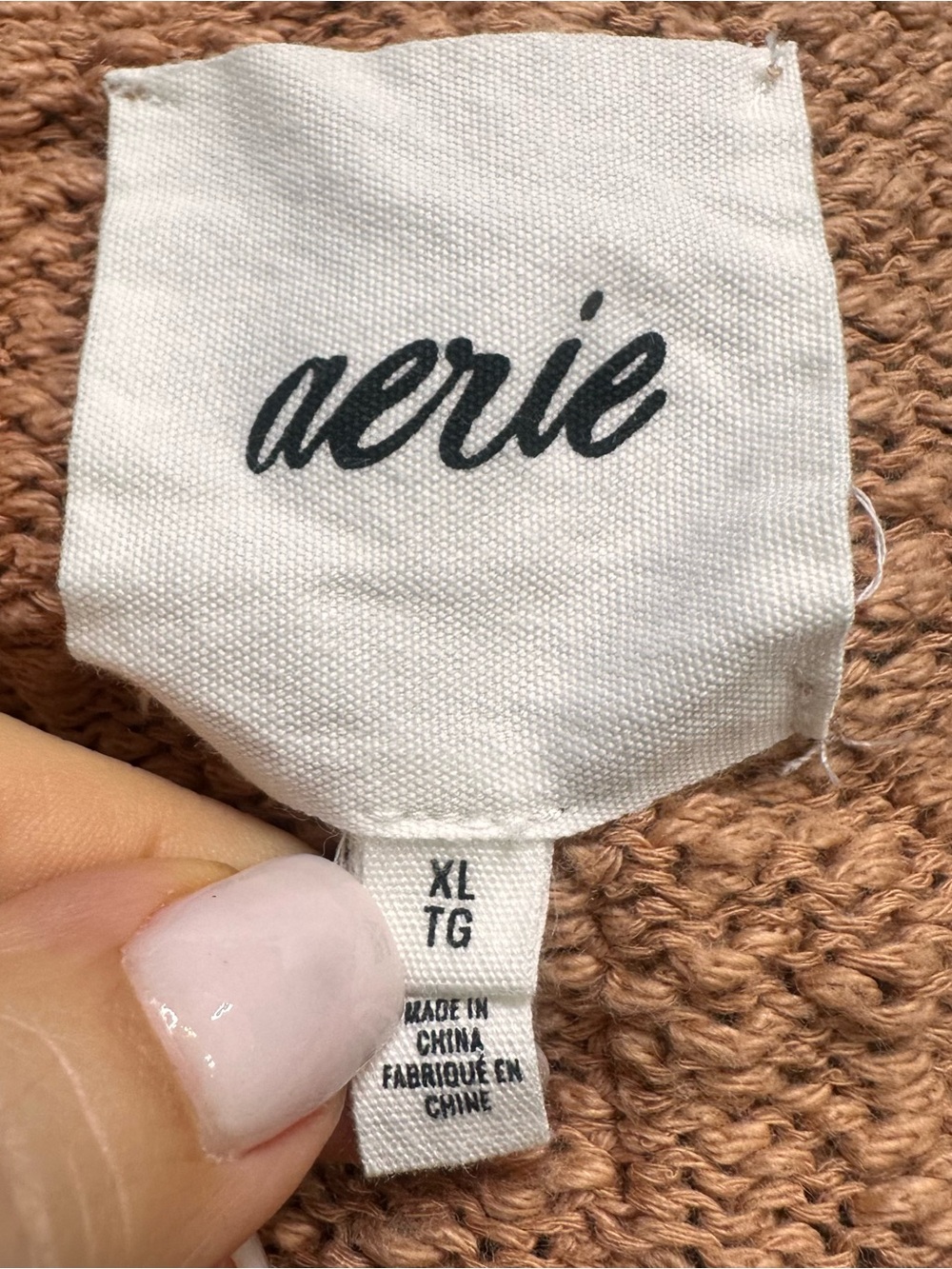 aerie Lightweight Scoop-Neck Oversized Sweater in Terracotta Women’s XL - Picture 4 of 9